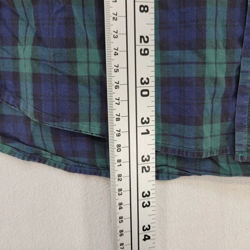 Ralph Lauren Button Down Shirt Mens XL Green Plaid Blaire Cotton Long Sleeve